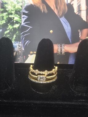 Frieda Rothman FR 925 Sterling Stackable Crystal Ring Set - Women Size 10s